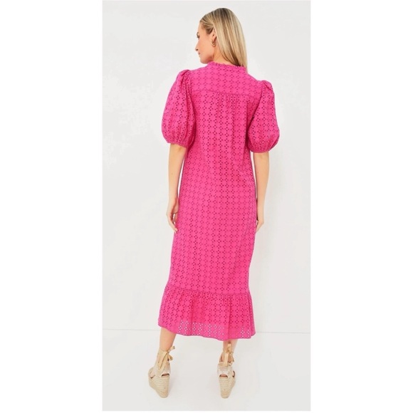 Tuckernuck Hyacinth House Pink Eyelet‎ Midi Tryall Dress Size Small - Picture 5 of 16